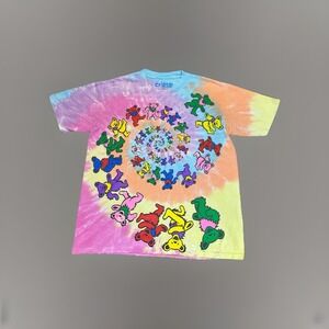 Liquid Blue Grateful Dead Dancing Bears Tie Dye Spiral T-Shirt Small Psychedelic